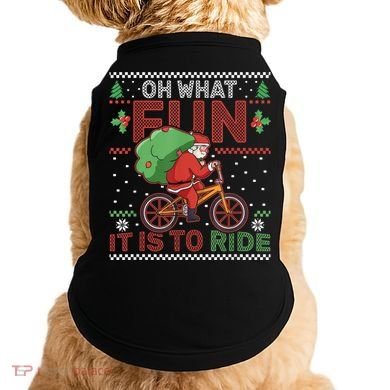 Oh What Fun It Is To Ride Bicycle Cyclist Christmas Doggie Tank