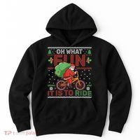 Oh What Fun It Is To Ride Bicycle Cyclist Christmas Hoodie thumb 0