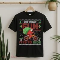 Oh What Fun It Is To Ride Bicycle Cyclist Christmas T-Shirt thumb 2