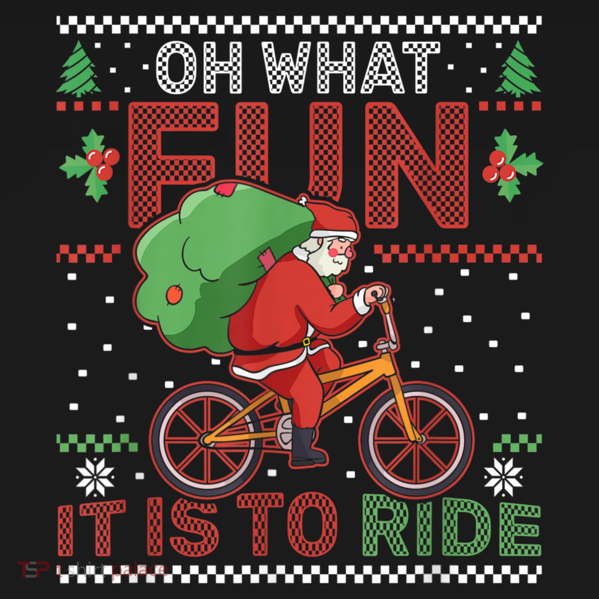 Oh What Fun It Is To Ride Bicycle Cyclist Christmas Coaster