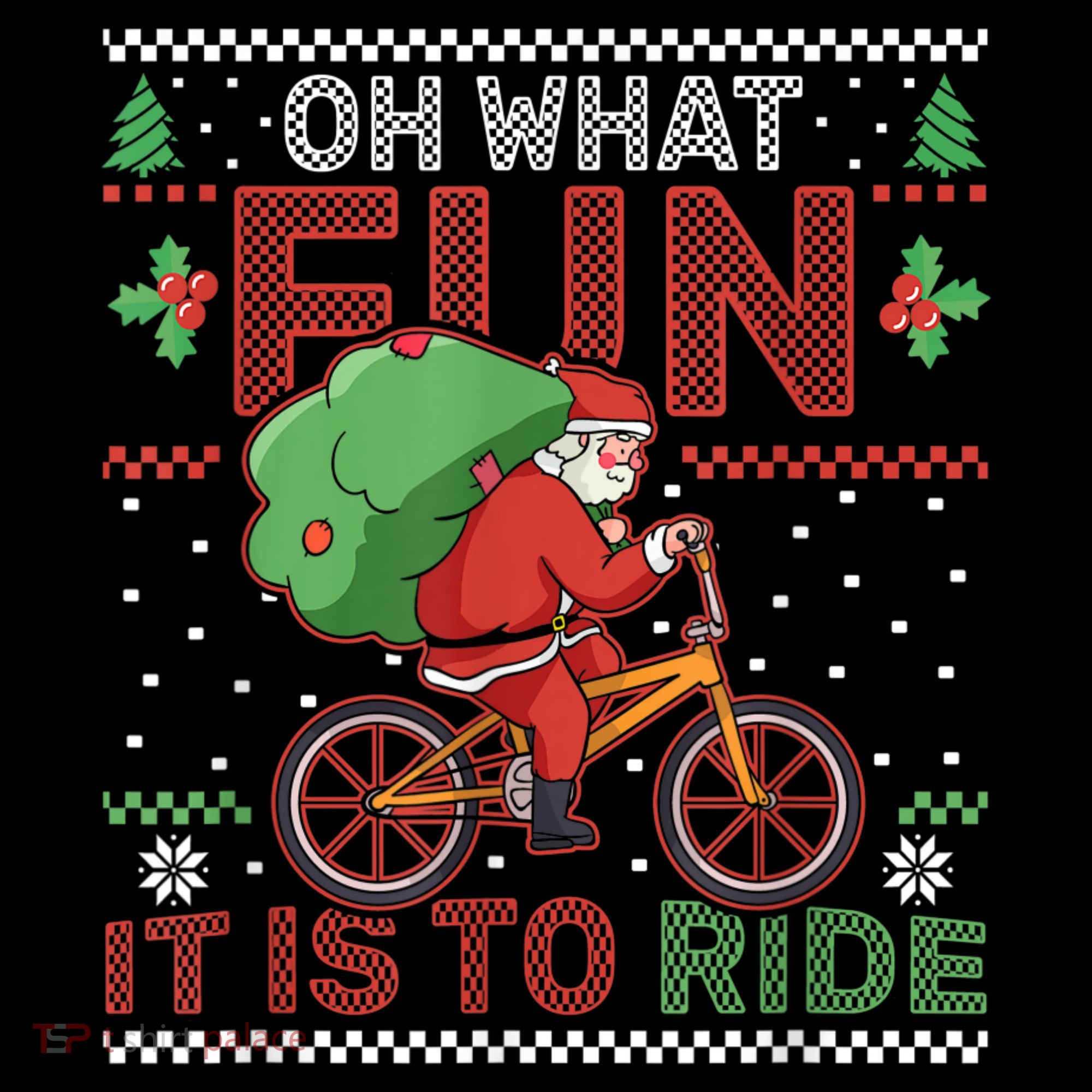 Oh What Fun It Is To Ride Bicycle Cyclist Christmas Women's Hoodie