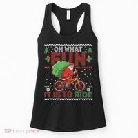 Oh What Fun It Is To Ride Bicycle Cyclist Christmas Women's Tank Top thumb 0