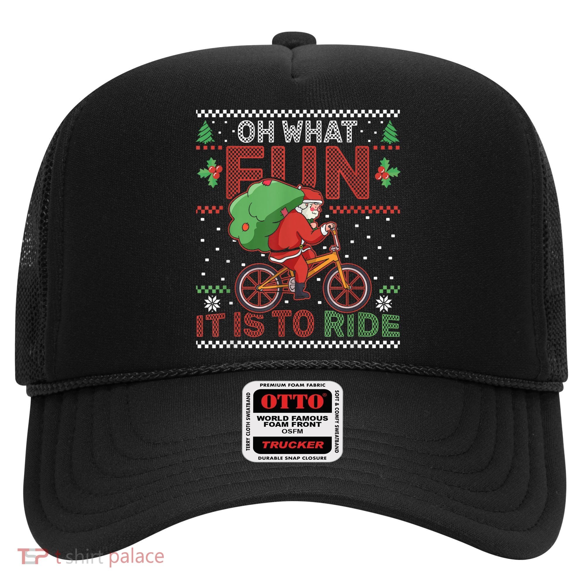 Oh What Fun It Is To Ride Bicycle Cyclist Christmas Hat