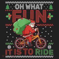 Oh What Fun It Is To Ride Bicycle Cyclist Christmas Hat thumb 2