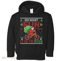 Oh What Fun It Is To Ride Bicycle Cyclist Christmas Toddler Hoodie thumb 0