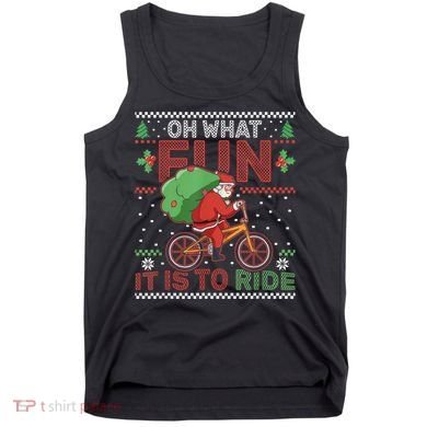 Oh What Fun It Is To Ride Bicycle Cyclist Christmas Tank Top