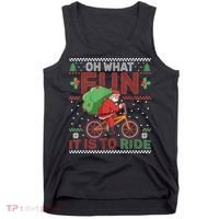 Oh What Fun It Is To Ride Bicycle Cyclist Christmas Tank Top thumb 0