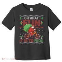 Oh What Fun It Is To Ride Bicycle Cyclist Christmas Toddler T-Shirt thumb 0