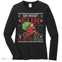 Oh What Fun It Is To Ride Bicycle Cyclist Christmas Women's Long Sleeve Shirt thumb 0