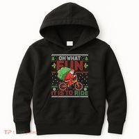 Oh What Fun It Is To Ride Bicycle Cyclist Christmas Kids Hoodie thumb 0