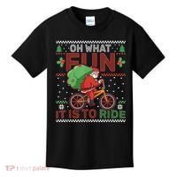 Oh What Fun It Is To Ride Bicycle Cyclist Christmas Kids T-Shirt thumb 0