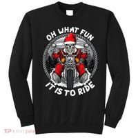 Oh What Fun It Is To Ride Christmas Santa Motorcycle Biker Sweatshirt thumb 0