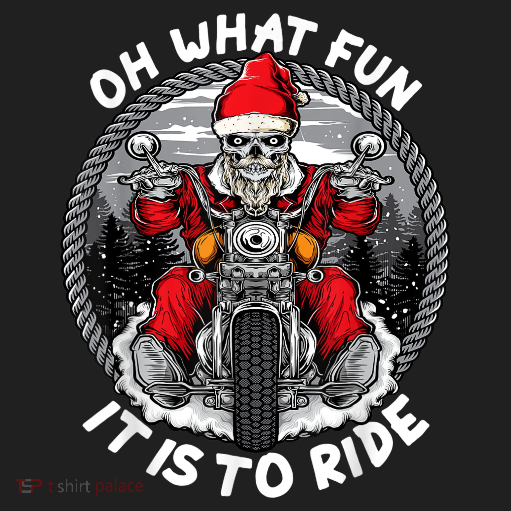 Oh What Fun It Is To Ride Christmas Santa Motorcycle Biker Beanie