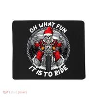 Oh What Fun It Is To Ride Christmas Santa Motorcycle Biker Mousepad thumb 0
