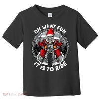 Oh What Fun It Is To Ride Christmas Santa Motorcycle Biker Toddler T-Shirt thumb 0