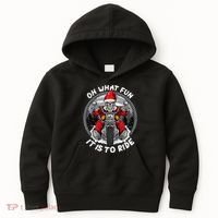 Oh What Fun It Is To Ride Christmas Santa Motorcycle Biker Kids Hoodie thumb 0