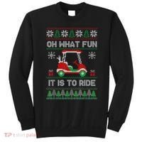 Oh What Fun It Is To Ride Golf Cart Golfer Christmas Golfing Sweatshirt thumb 0