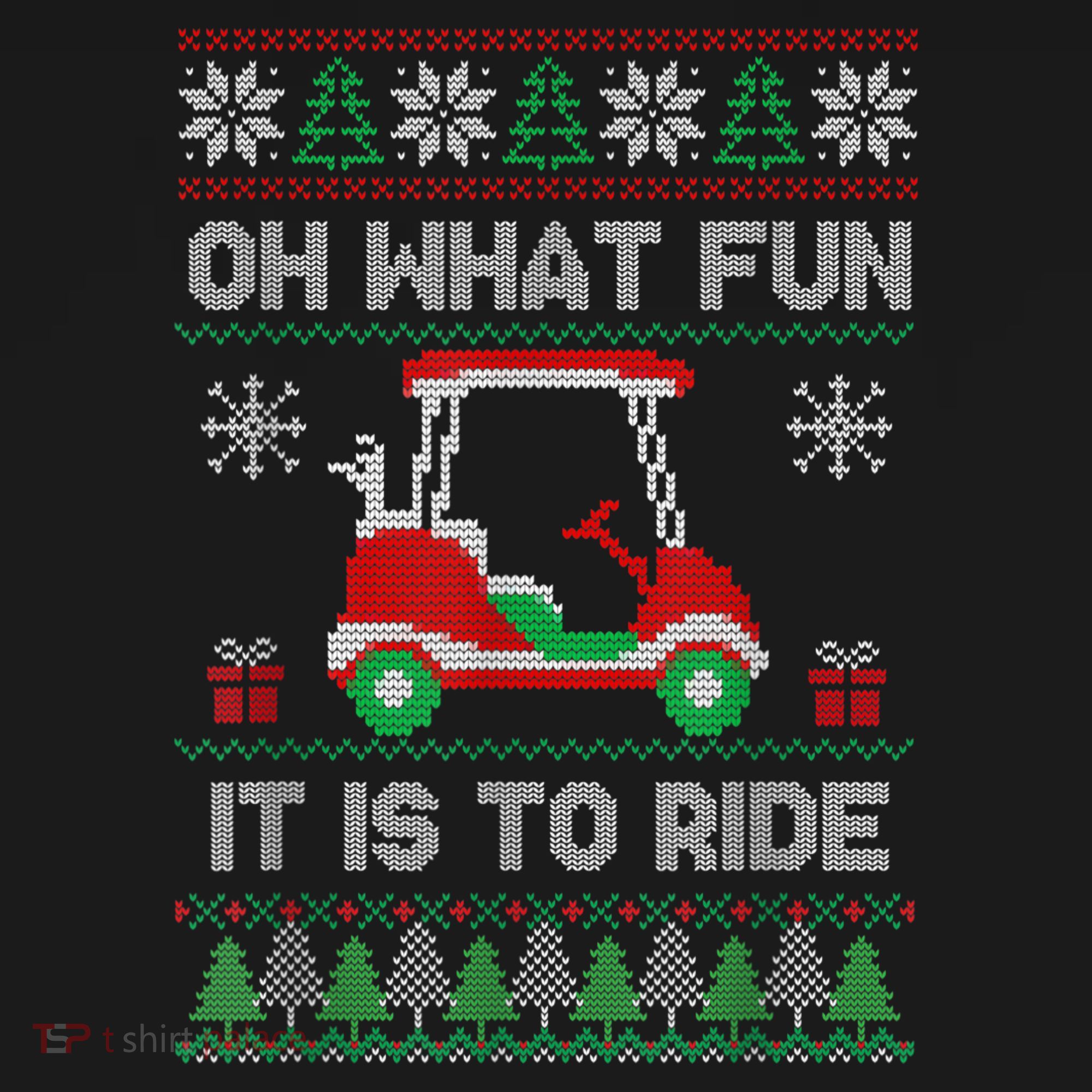 Oh What Fun It Is To Ride Golf Cart Golfer Christmas Golfing Women's Hoodie