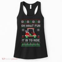 Oh What Fun It Is To Ride Golf Cart Golfer Christmas Golfing Women's Tank Top thumb 0