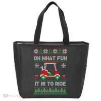 Oh What Fun It Is To Ride Golf Cart Golfer Christmas Golfing Tote Bag thumb 0