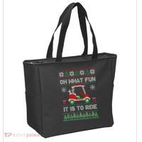 Oh What Fun It Is To Ride Golf Cart Golfer Christmas Golfing Tote Bag thumb 2