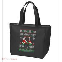 Oh What Fun It Is To Ride Golf Cart Golfer Christmas Golfing Tote Bag thumb 3