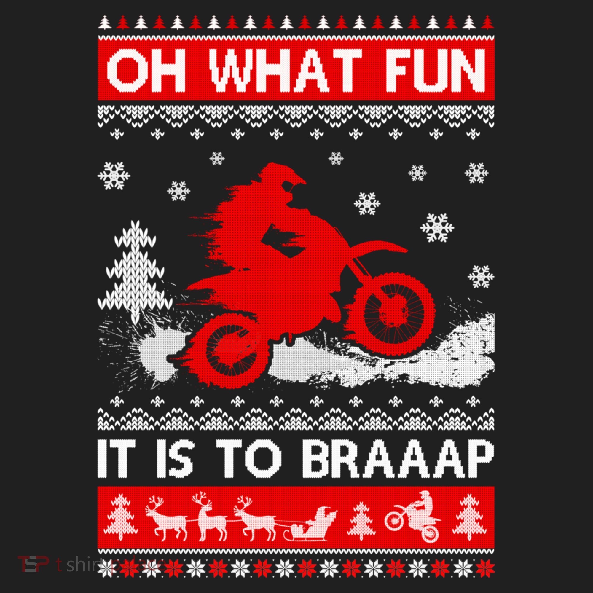 Oh What Fun It Is To Drive Dirt Bike Ugly Christmas Xmas Meaningful Gift Golf Towel