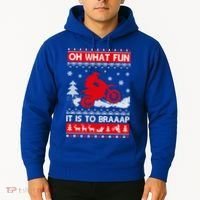 Oh What Fun It Is To Drive Dirt Bike Ugly Christmas Xmas Meaningful Gift Hoodie thumb 2