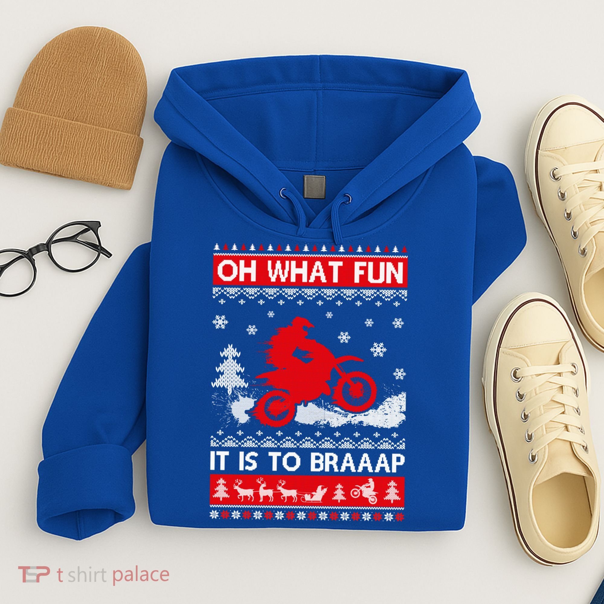 Oh What Fun It Is To Drive Dirt Bike Ugly Christmas Xmas Meaningful Gift Hoodie