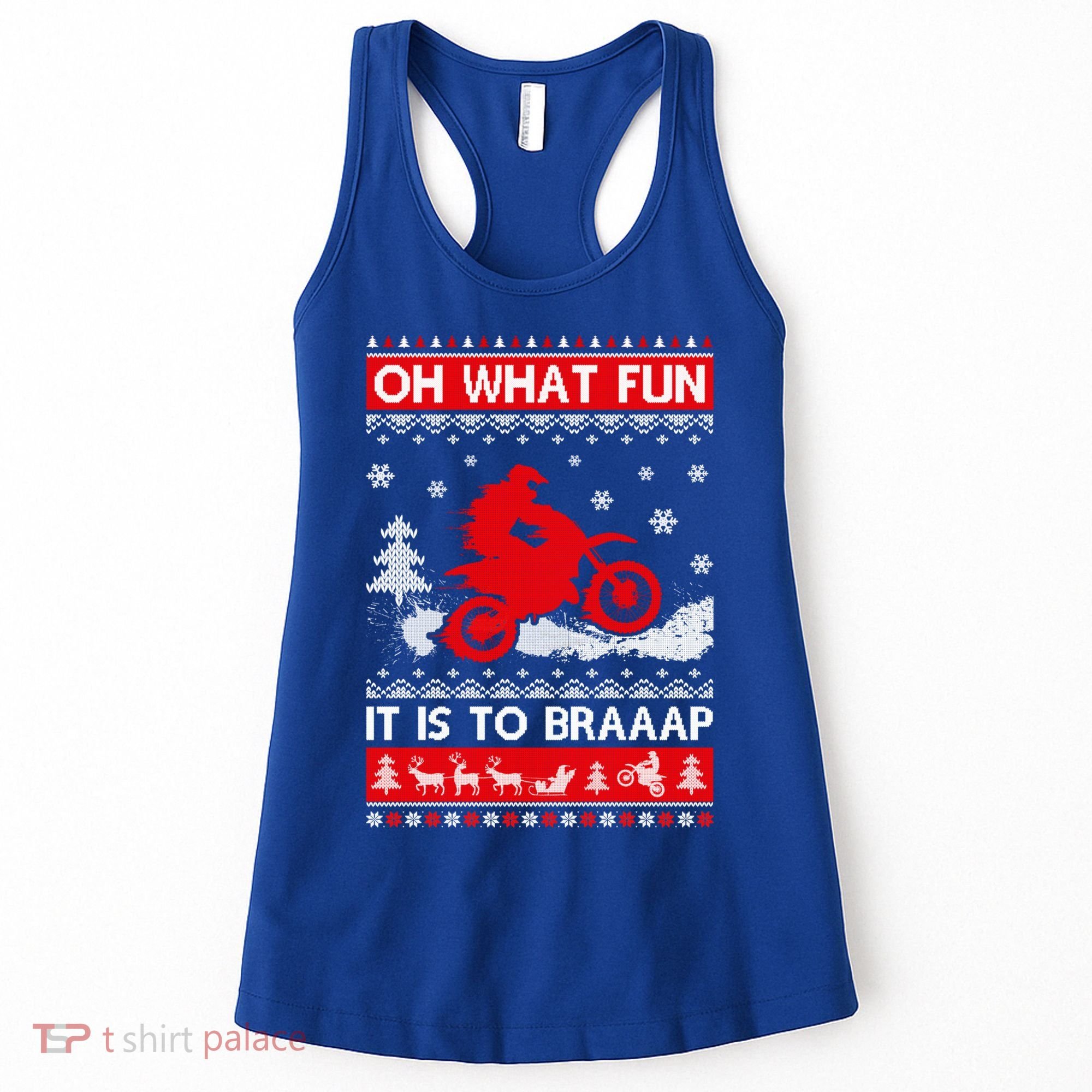 Oh What Fun It Is To Drive Dirt Bike Ugly Christmas Xmas Meaningful Gift Women's Tank Top