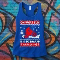 Oh What Fun It Is To Drive Dirt Bike Ugly Christmas Xmas Meaningful Gift Women's Tank Top thumb 3