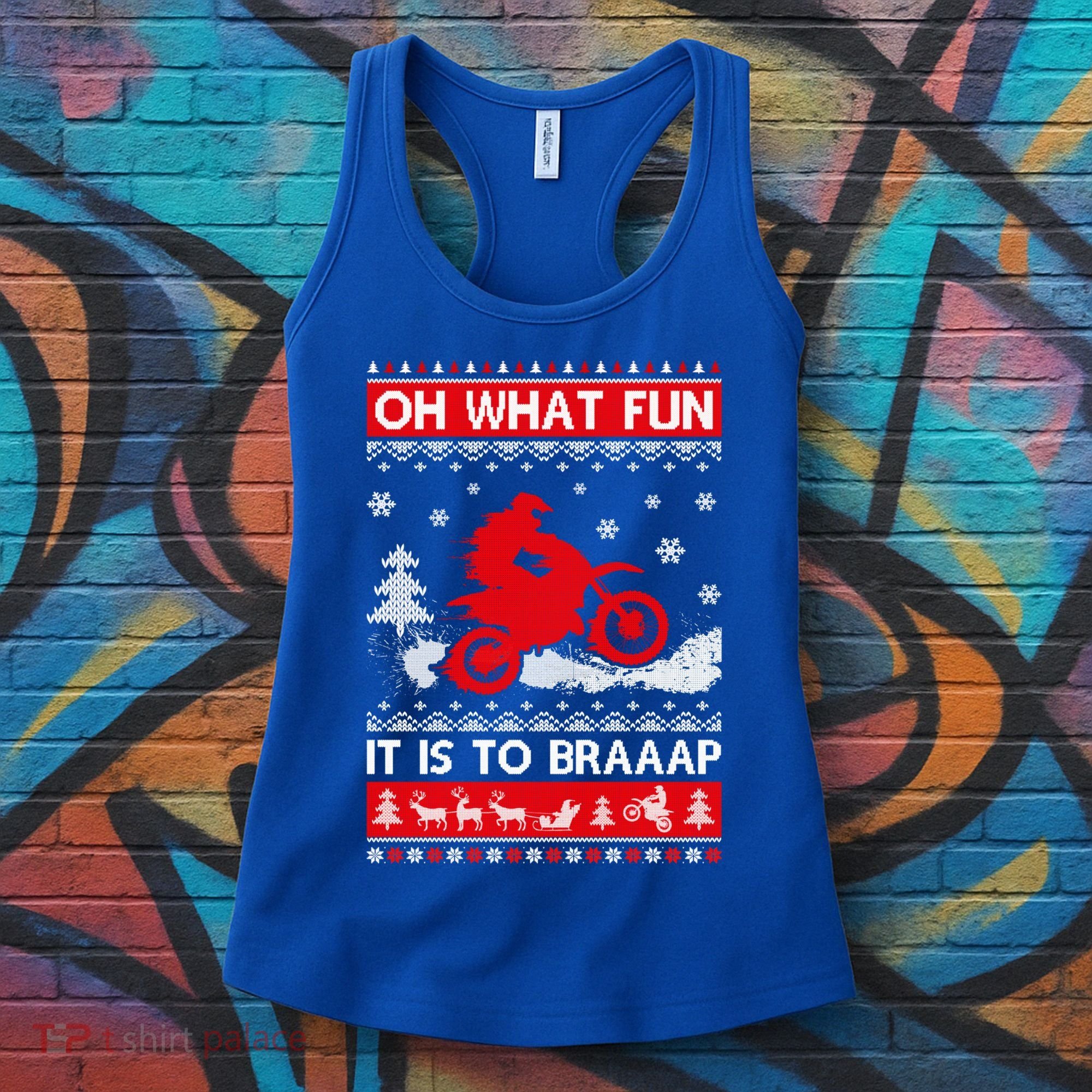 Oh What Fun It Is To Drive Dirt Bike Ugly Christmas Xmas Meaningful Gift Women's Tank Top