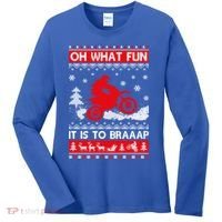 Oh What Fun It Is To Drive Dirt Bike Ugly Christmas Xmas Meaningful Gift Women's Long Sleeve Shirt thumb 0