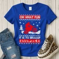 Oh What Fun It Is To Drive Dirt Bike Ugly Christmas Xmas Meaningful Gift Women's T-Shirt thumb 3