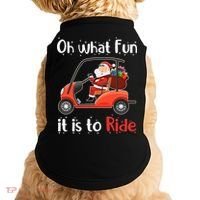 Oh What Fun It Is To Ride Golf Cart Golfer Christmas Golfing Doggie Tank thumb 0