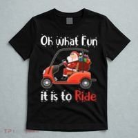 Oh What Fun It Is To Ride Golf Cart Golfer Christmas Golfing T-Shirt thumb 5