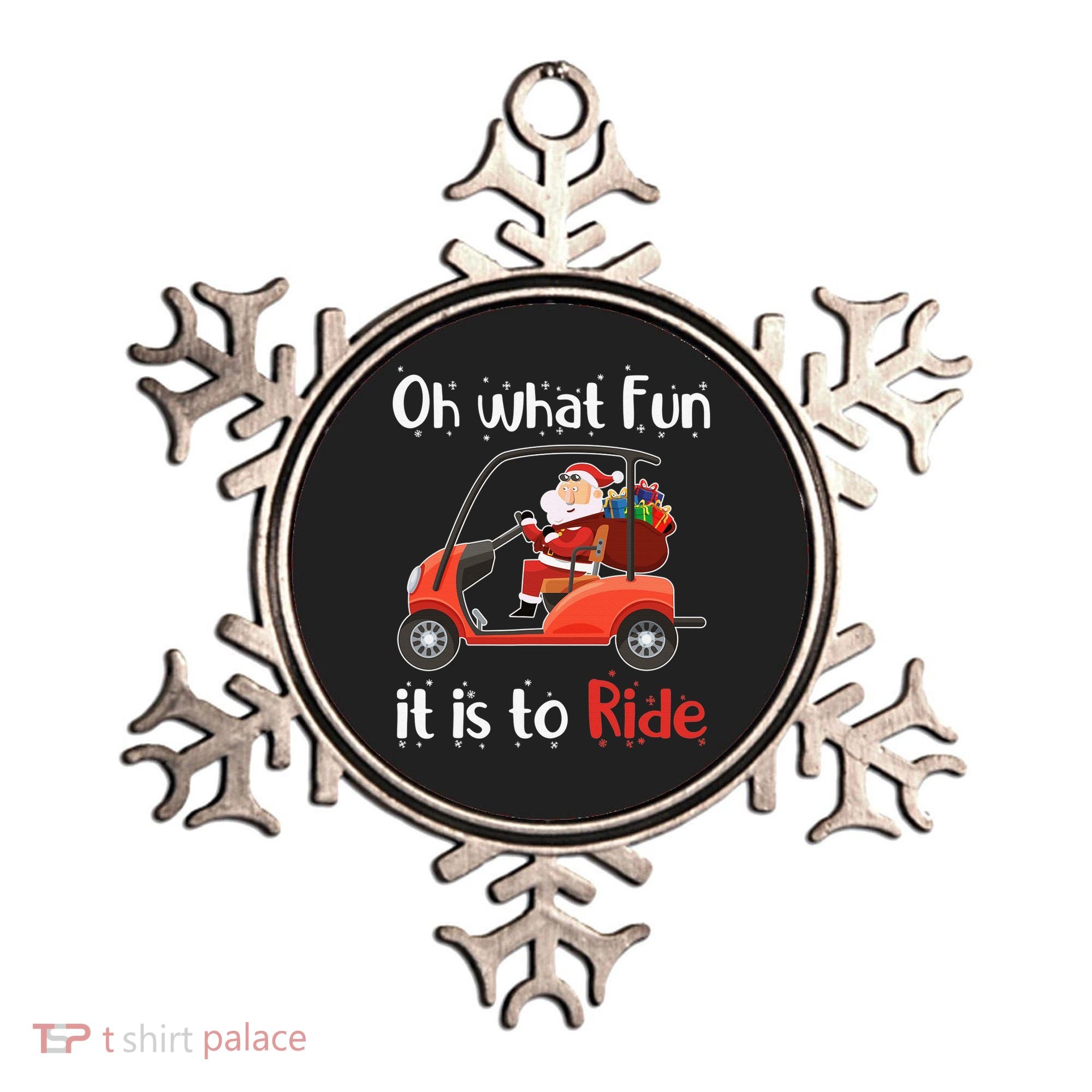 Oh What Fun It Is To Ride Golf Cart Golfer Christmas Golfing Ornament
