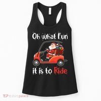 Oh What Fun It Is To Ride Golf Cart Golfer Christmas Golfing Women's Tank Top thumb 0