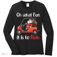 Oh What Fun It Is To Ride Golf Cart Golfer Christmas Golfing Women's Long Sleeve Shirt thumb 0