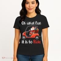 Oh What Fun It Is To Ride Golf Cart Golfer Christmas Golfing Women's T-Shirt thumb 4