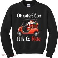 Oh What Fun It Is To Ride Golf Cart Golfer Christmas Golfing Kids Sweatshirt thumb 0