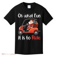 Oh What Fun It Is To Ride Golf Cart Golfer Christmas Golfing Kids T-Shirt thumb 0