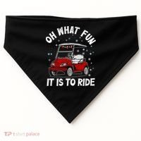 Oh What Fun It Is To Ride Funny Golf Christmas USA-Made Doggie Bandana thumb 0