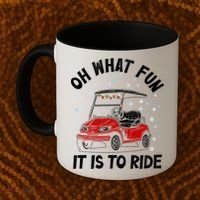 Oh What Fun It Is To Ride Funny Golf Christmas Coffee Mug thumb 2
