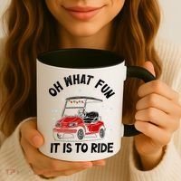 Oh What Fun It Is To Ride Funny Golf Christmas Coffee Mug thumb 3