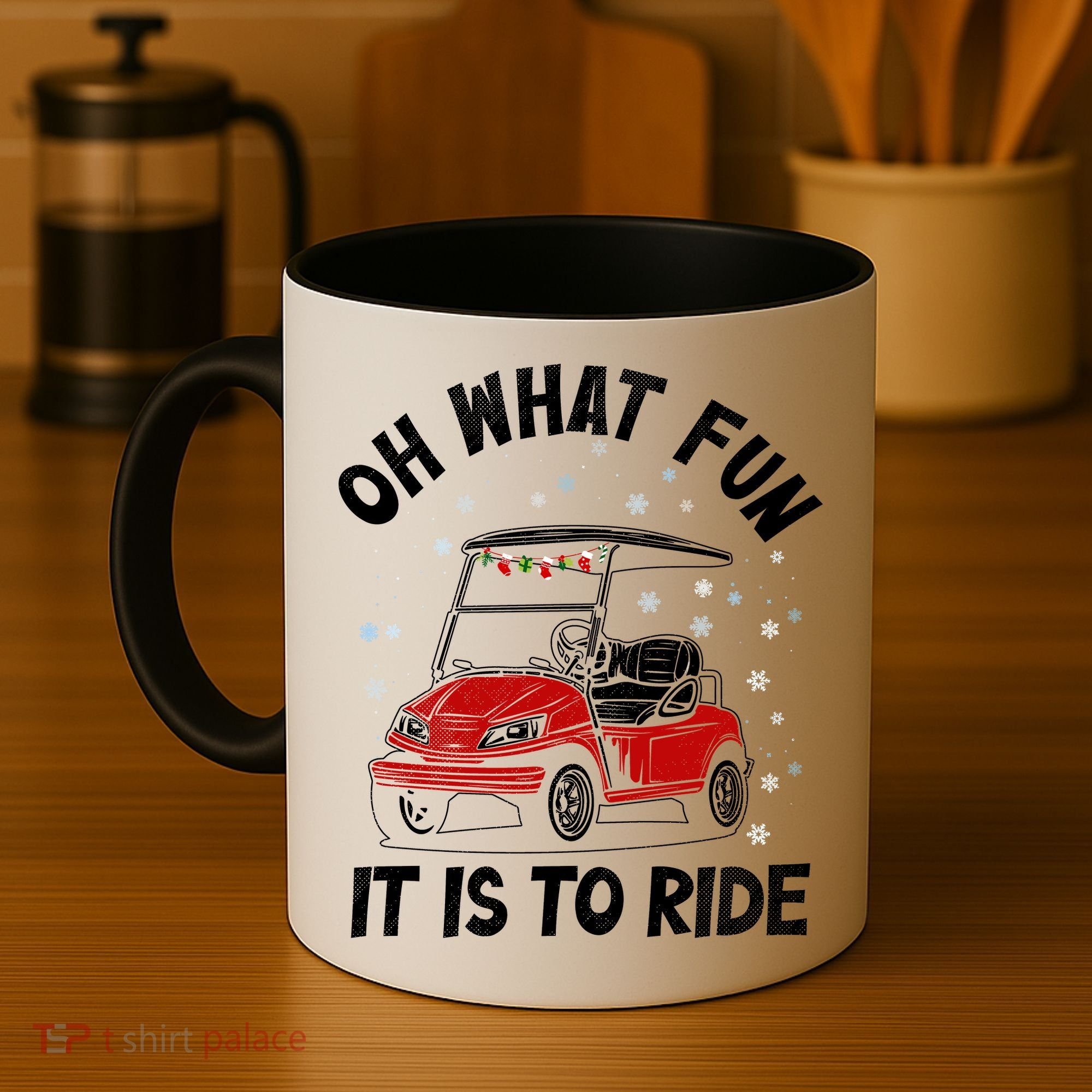 Oh What Fun It Is To Ride Funny Golf Christmas Coffee Mug