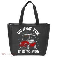 Oh What Fun It Is To Ride Funny Golf Christmas Tote Bag thumb 0