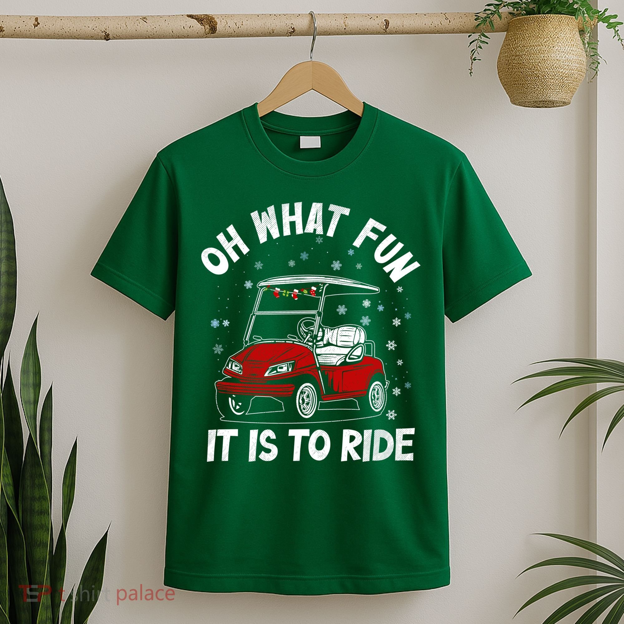 Oh What Fun It Is To Ride Funny Golf Christmas T-Shirt