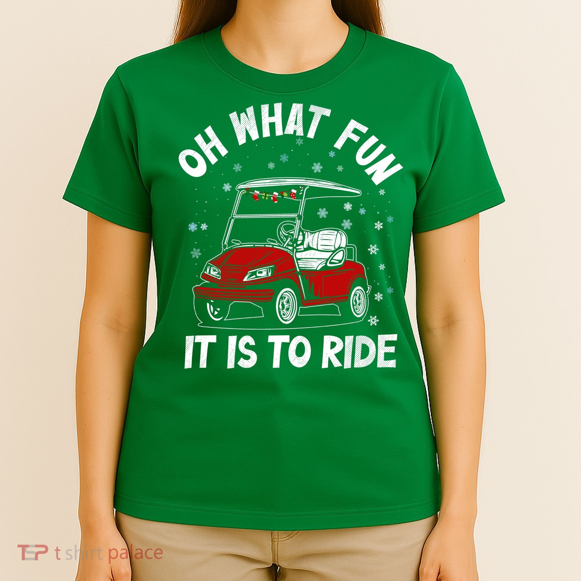 Oh What Fun It Is To Ride Funny Golf Christmas T-Shirt