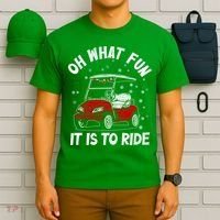 Oh What Fun It Is To Ride Funny Golf Christmas T-Shirt thumb 6